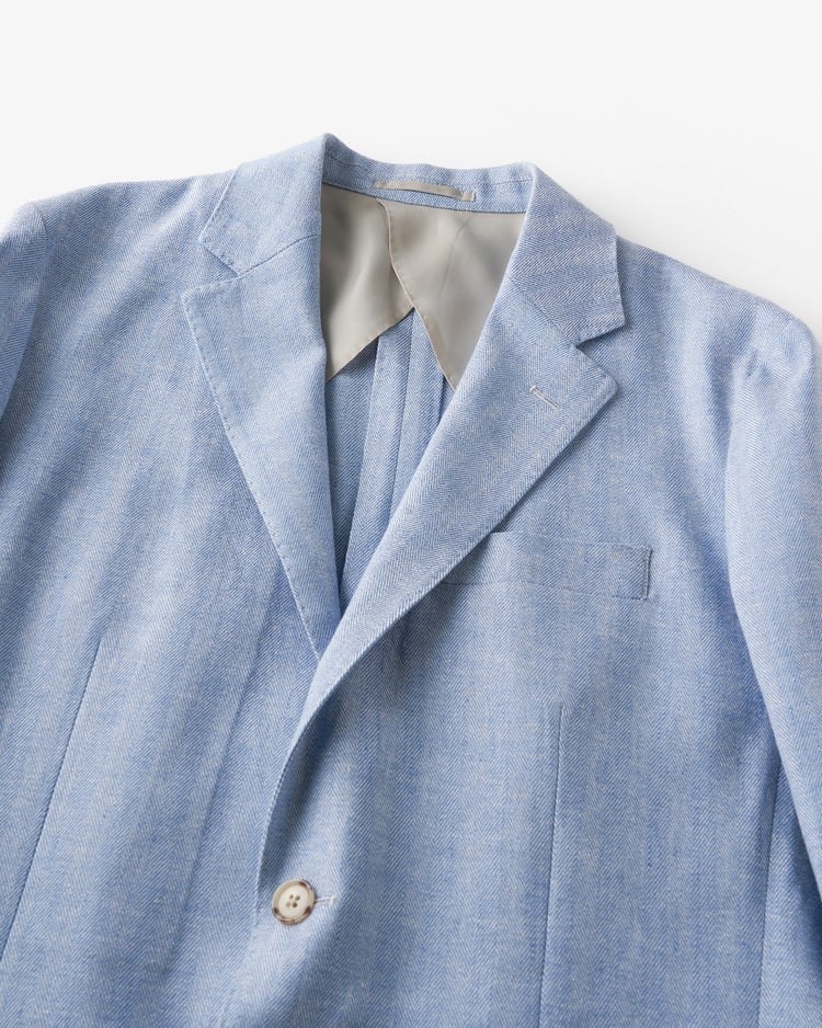 リネンストレッチジャケット・レギュラー 詳細画像 ブルー 2