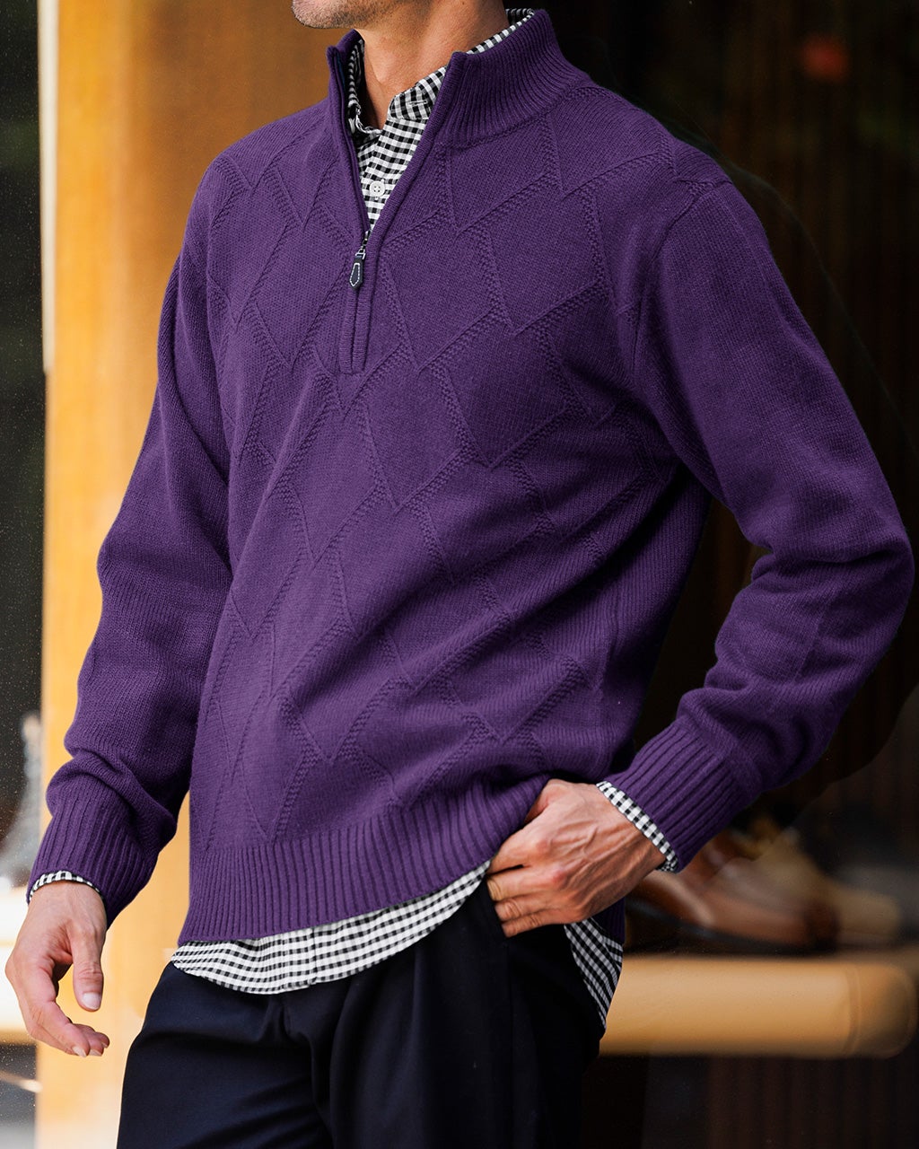 ジップ　L ブラック　パープル　black purple zip 9pazu_needles