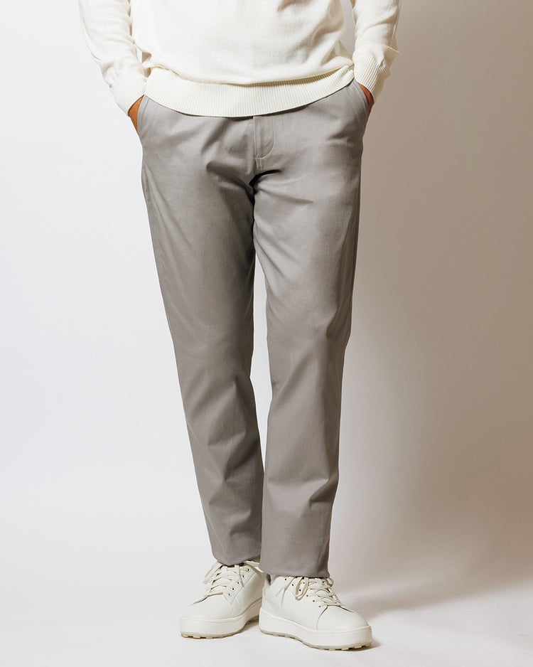 コットンストレッチチノパンツ/ノータック 詳細画像 グレージュ 1