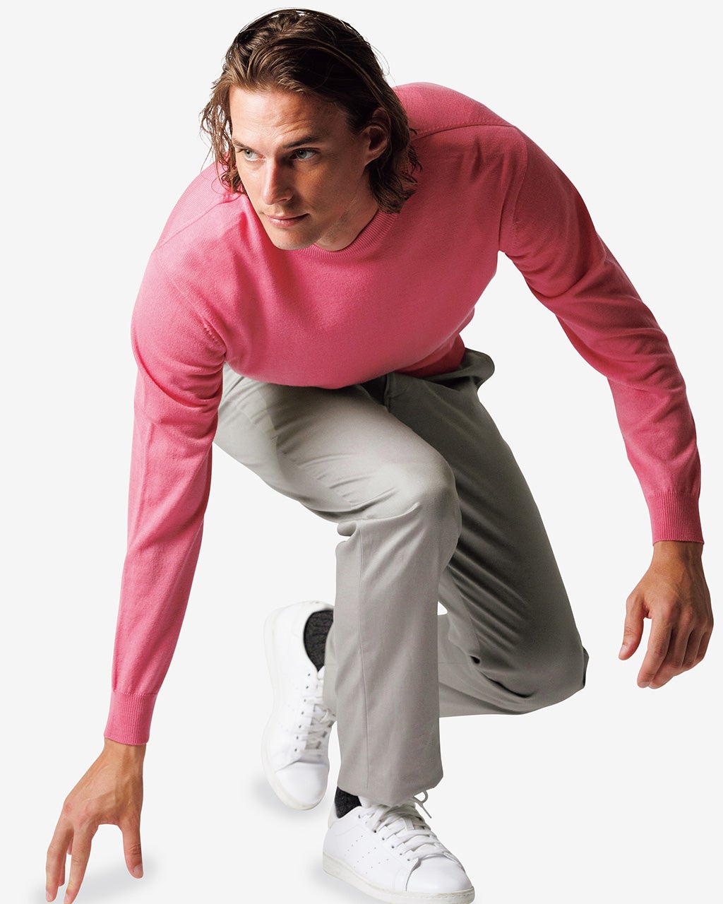 コットンストレッチチノパンツ/ノータック/DoCLASSE