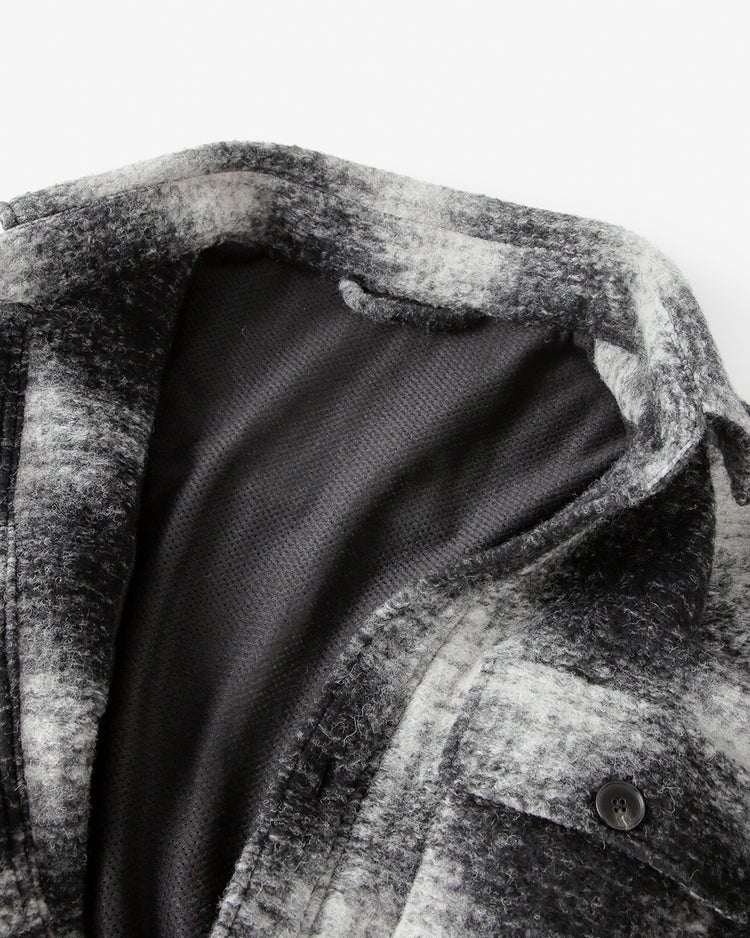 エコラーナウールスライバー シャツジャケット 詳細画像 ブラックパターン 4