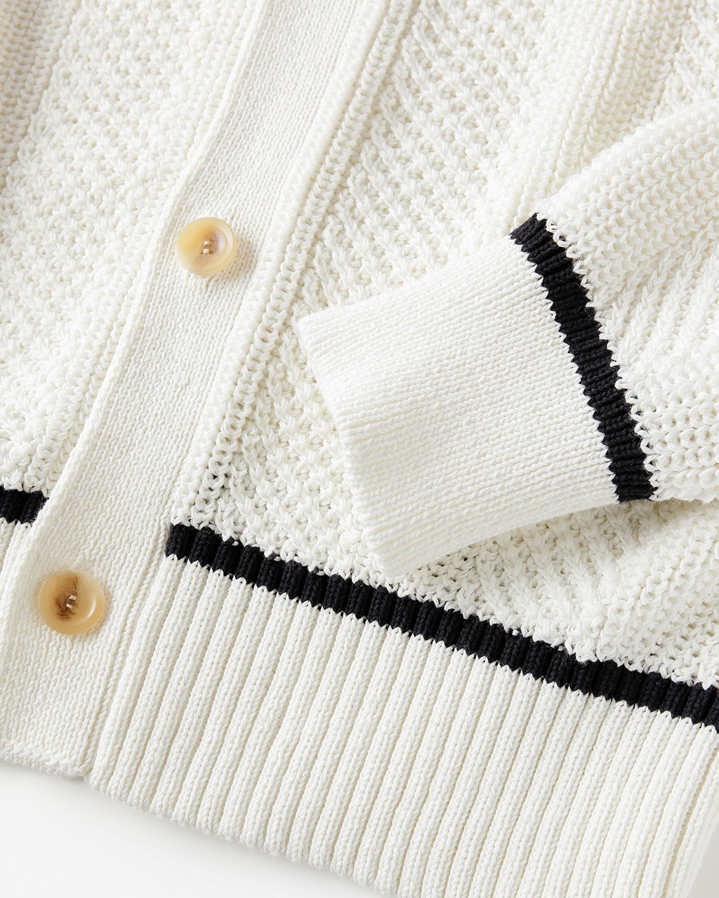 コードヤーン・ボタンフロントモックカーディガン/40代50代から