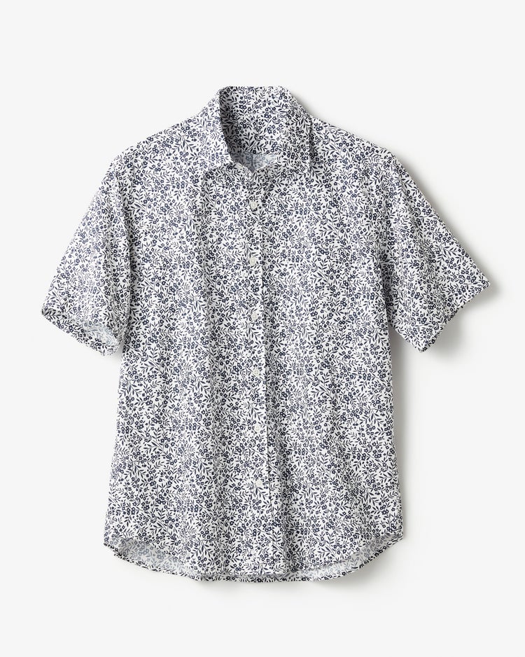 コットンプリントシャツ 半袖 詳細画像 ホワイト・パターン 1