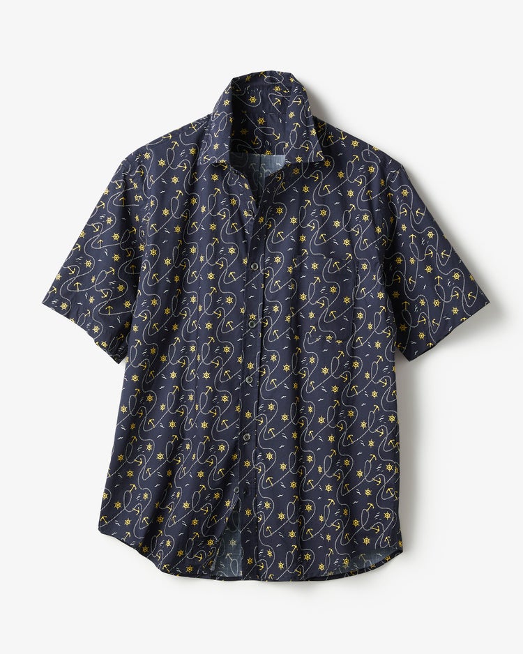 コットンプリントシャツ 半袖 詳細画像 ミッドナイトパターン 3