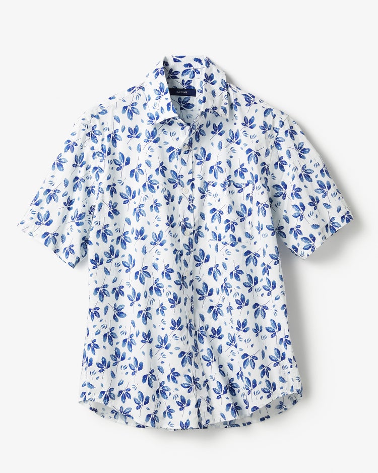 コットンプリントシャツ 半袖 詳細画像 リーフ 1