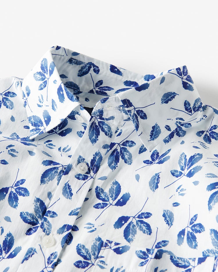 コットンプリントシャツ 半袖 詳細画像 リーフ 2