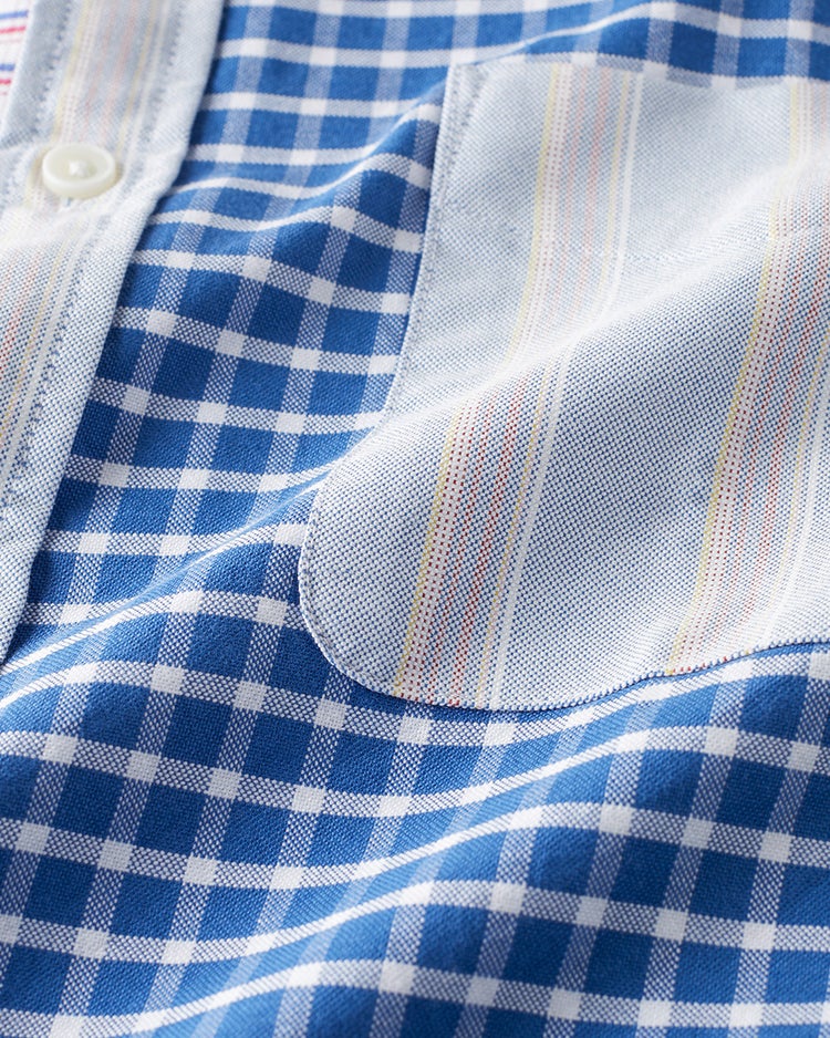 ピュアファインオックス・クレイジーシャツ　長袖 詳細画像 ネイビーパターン 4