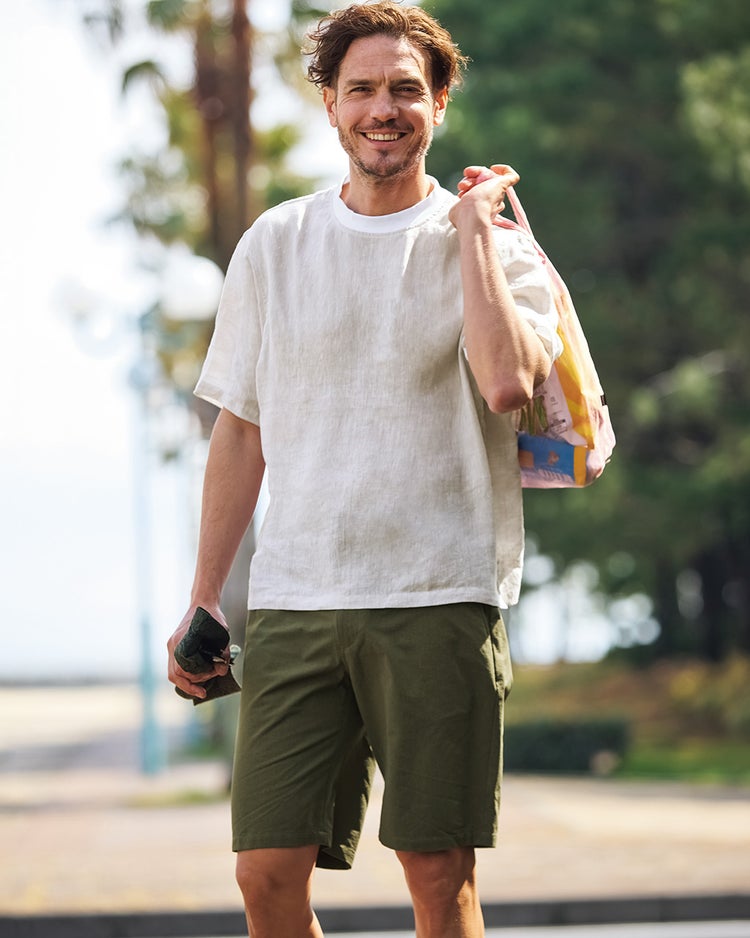 360&deg;清涼コンフォート・クレープショートパンツ 詳細画像 カーキ 1