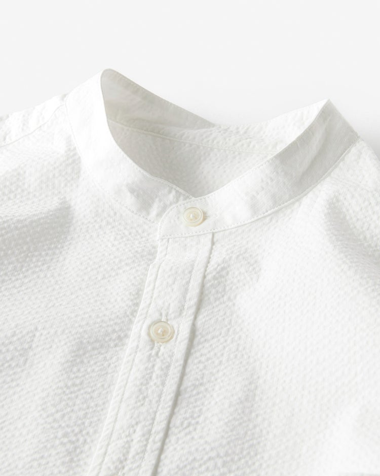 クールマックスサッカー・ スタンドカラーシャツ（七分袖） 詳細画像 オフホワイト 2