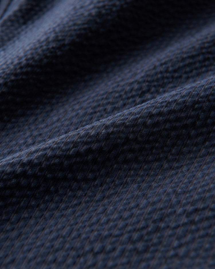クールマックスサッカー・ スタンドカラーシャツ（七分袖） 詳細画像 ミッドナイトブルー 4