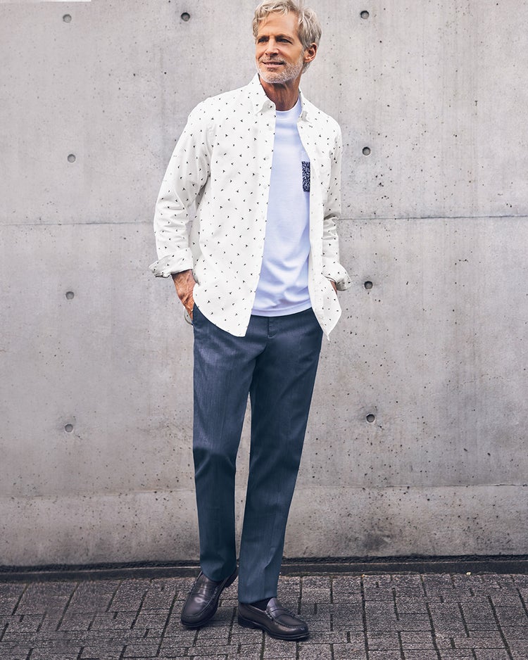 色落ちしない・ストレッチデニムスラックス 詳細画像 ライトインディゴ 1