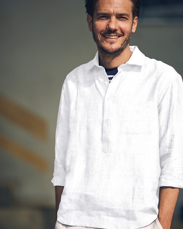 リネンプルオーバーシャツ 詳細画像 ホワイト 1