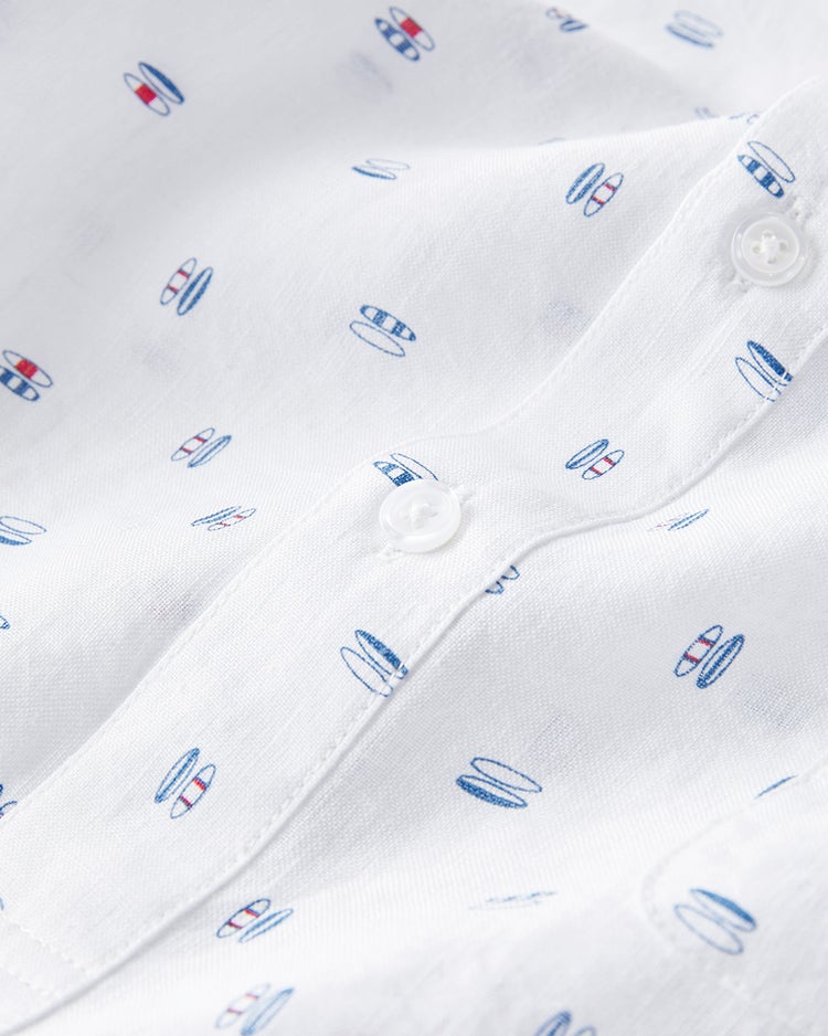 リネンプルオーバーシャツ 詳細画像 ホワイト・パターン 2