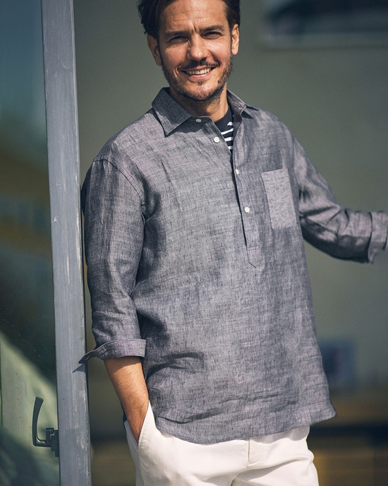 リネンプルオーバーシャツ