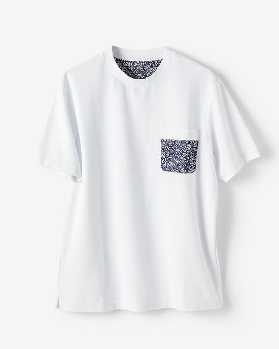 鹿の子クルーネックポケットT