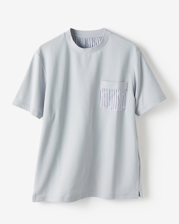 鹿の子クルーネックポケットT 詳細画像 ライトグレー 4