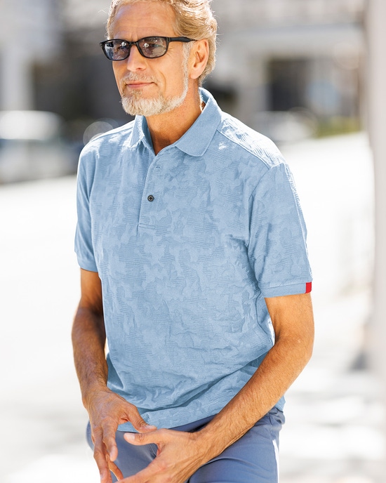 コットンブレンドジャガードポロ