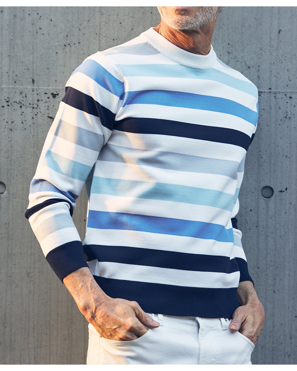 ライトブルー クルーネック セーター セール】 ラムカシミヤ クルーネックプルオーバー （ニット・セーター