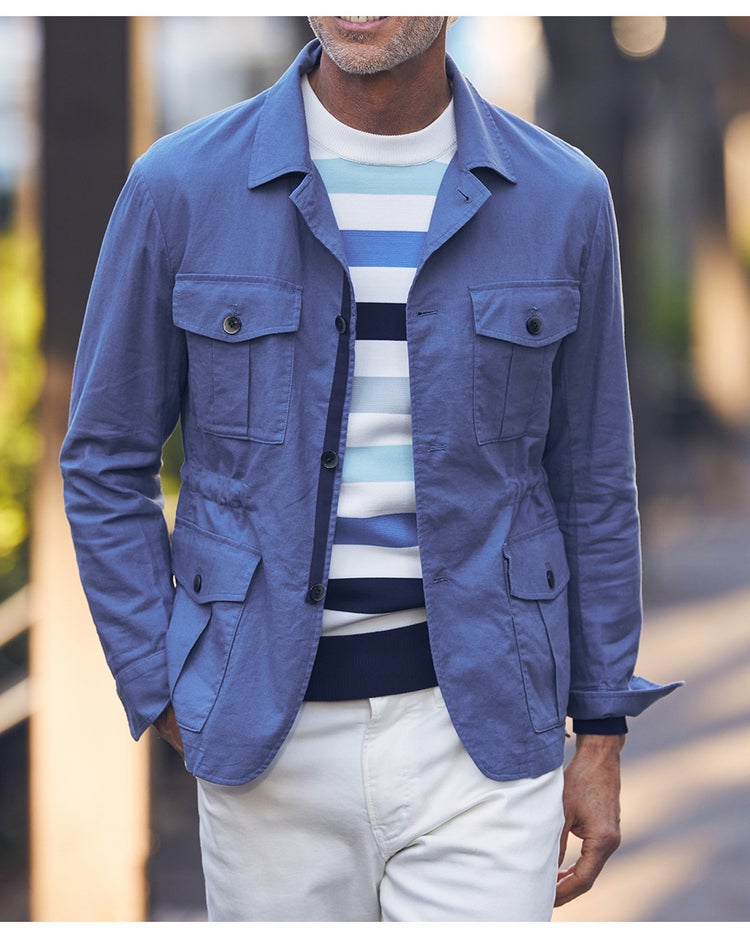 エアーライトニット・クルーネック 詳細画像 ブルーボーダー 2