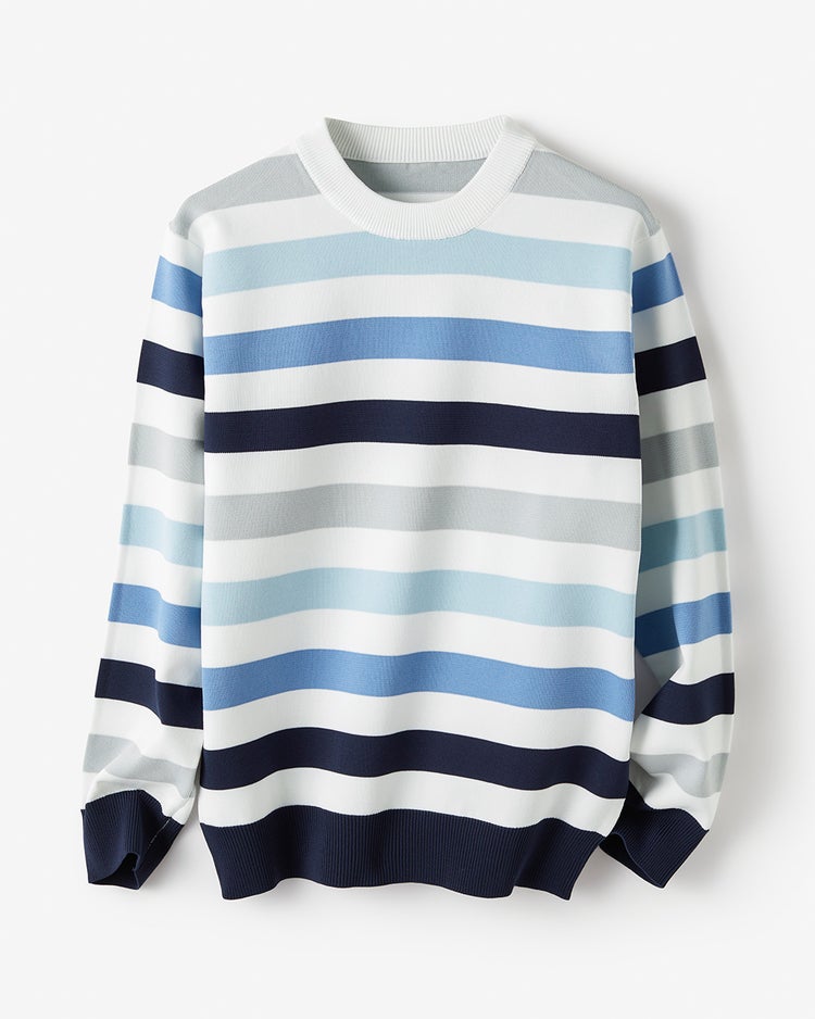 エアーライトニット・クルーネック 詳細画像 ブルーボーダー 3