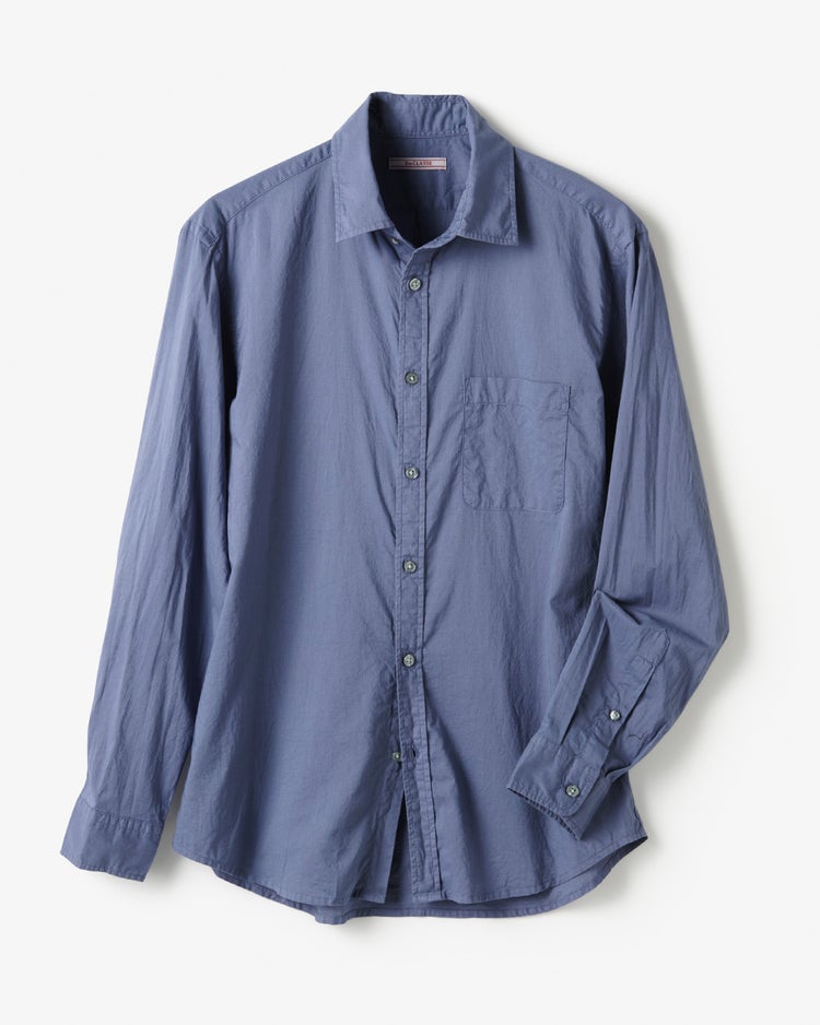 シルキーコットンローンシャツ(長袖) 詳細画像 ライトネイビー 1