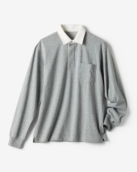 USAコットン速乾ゆったりポロ　長袖