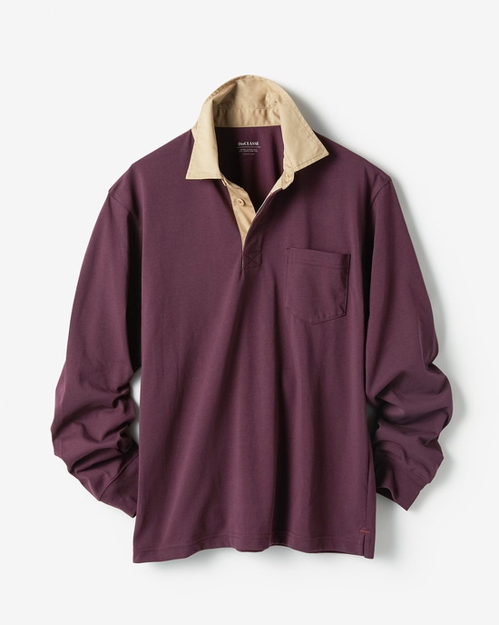 USAコットン速乾ゆったりポロ　長袖