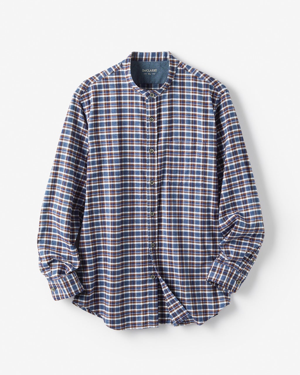 両面起毛フランネル スタンドカラーシャツ/40代50代からのメンズ