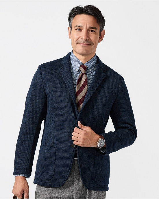 ツイード調フリース・裏起毛ジャケット