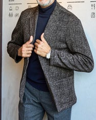 ツイード調フリース・裏起毛ジャケット