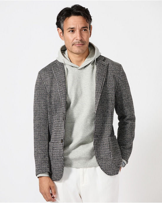 ツイード調フリース・裏起毛ジャケット