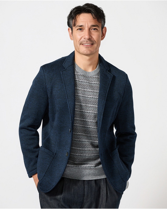 ツイード調フリース・裏起毛ジャケット