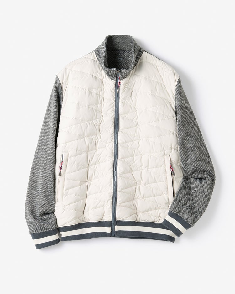 ハイブリッドダウンフルジップブルゾン 詳細画像 グレーパターン 1