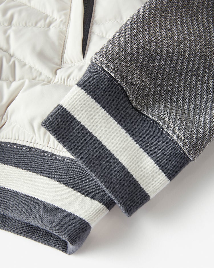 ハイブリッドダウンフルジップブルゾン 詳細画像 グレーパターン 4