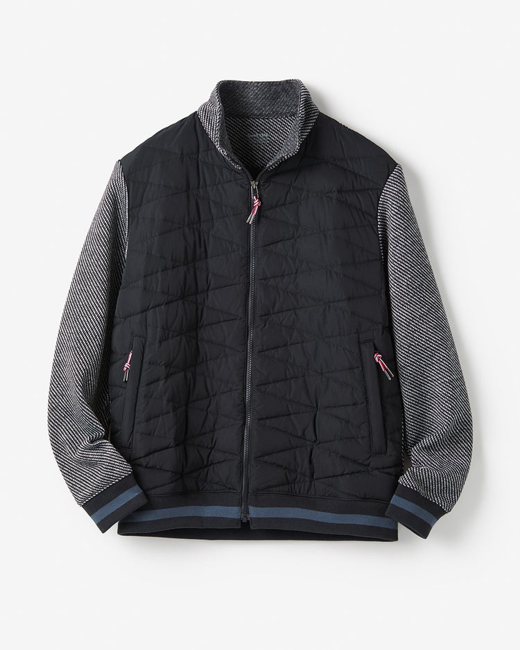 ハイブリッドダウンフルジップブルゾン 詳細画像 ブラックパターン 1