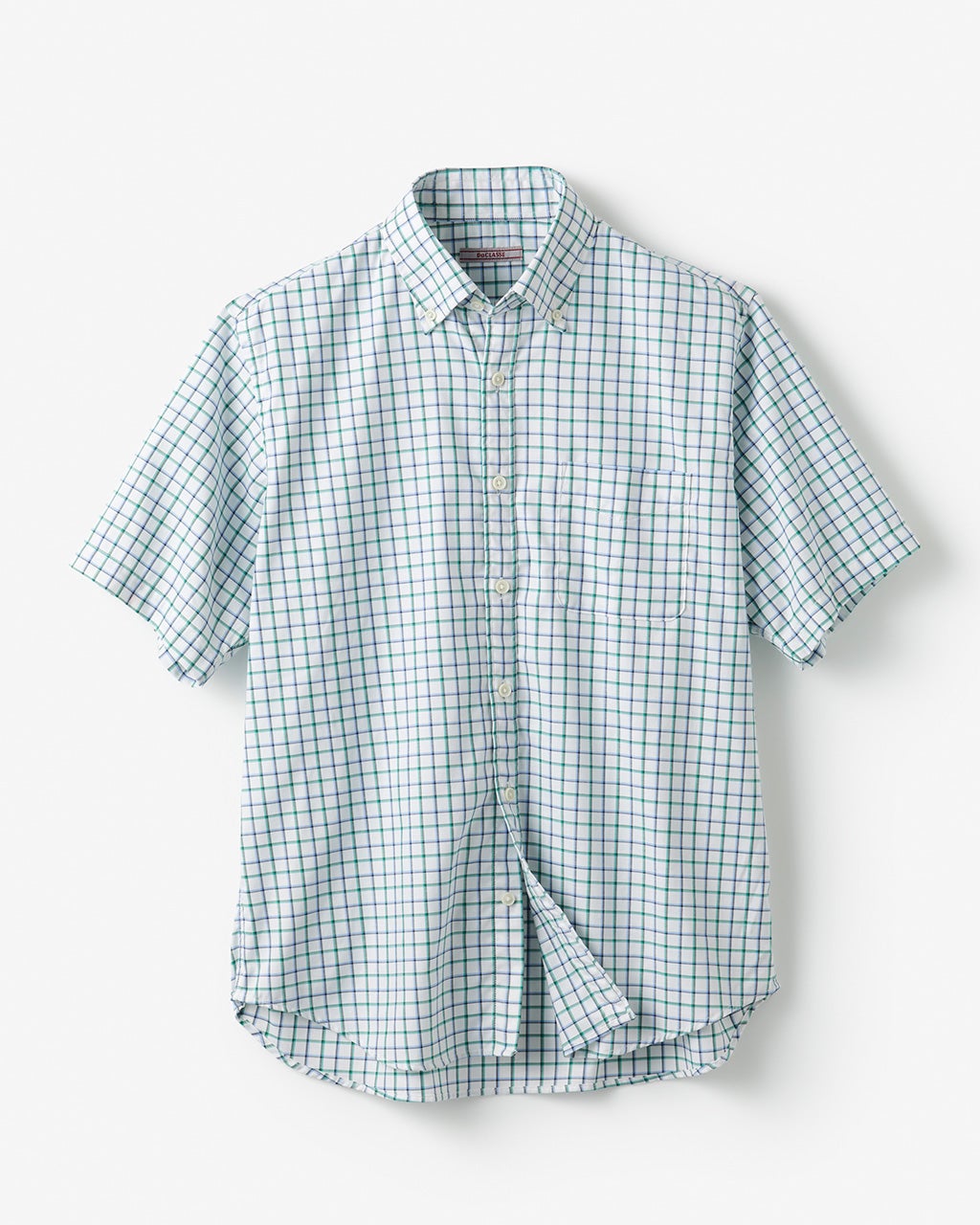 ノーアイロン・ストレッチシャツ半袖ボタンダウン/40代50代から