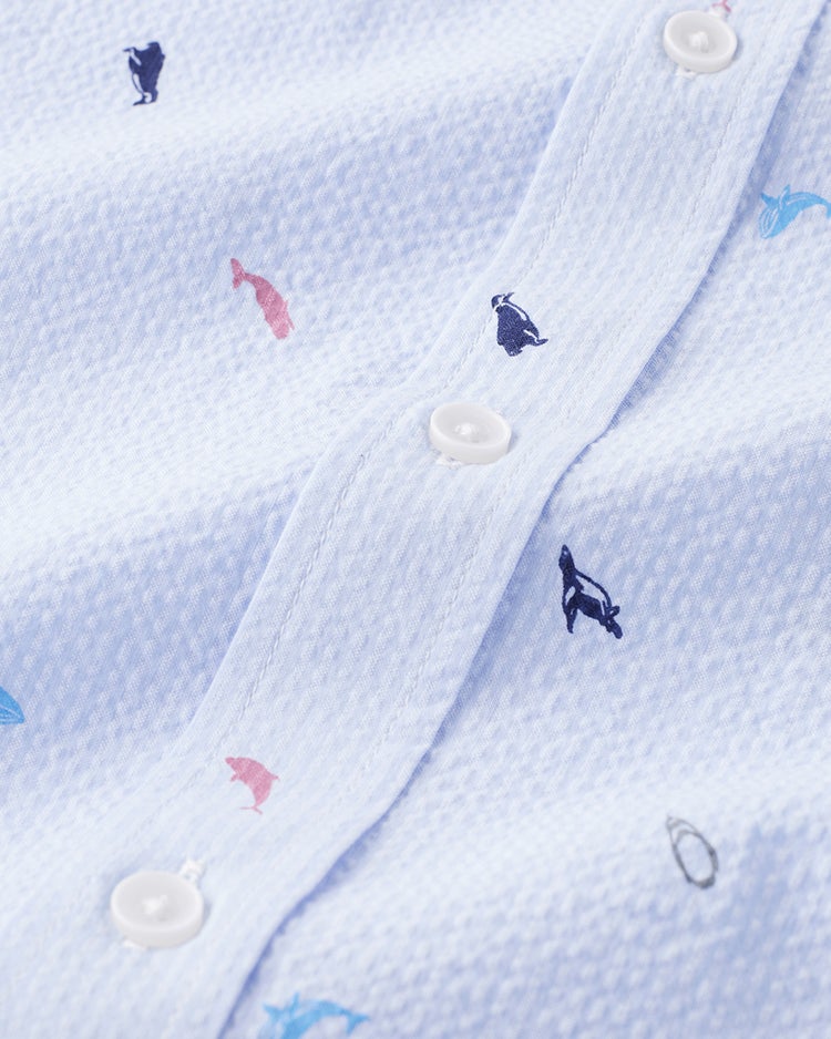 ライトコットンシアサッカーシャツ 長袖 詳細画像 ペンギン2 3