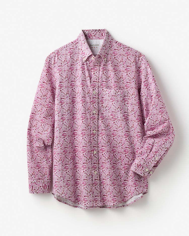 ライトコットンシアサッカーシャツ 長袖 詳細画像 ローズ 1