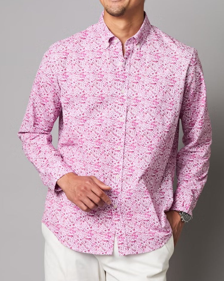 ライトコットンシアサッカーシャツ 長袖 詳細画像 ローズ 3