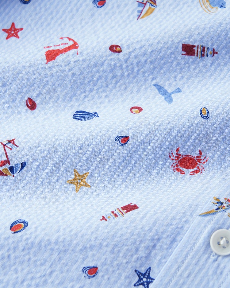 ライトコットンシアサッカーシャツ 長袖 詳細画像 オーシャンビュー 2