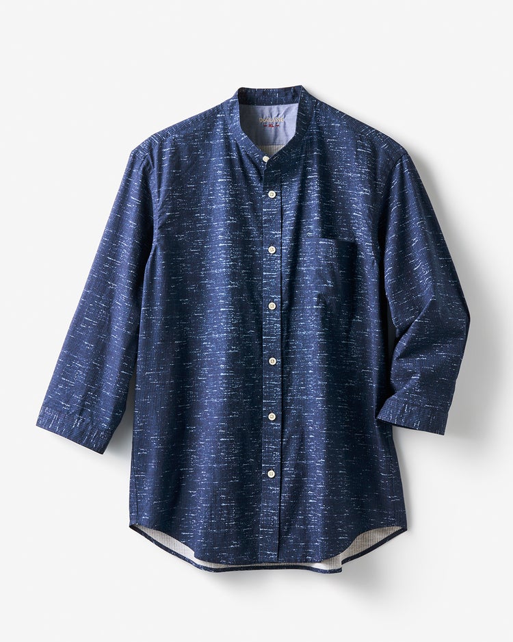 ライトコットンシアサッカーシャツ 7分袖 詳細画像 インディゴ 1