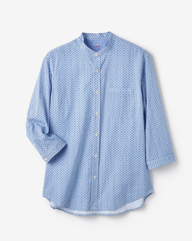 ライトコットンシアサッカーシャツ 7分袖 詳細画像 プチ&times;ストライプ 1