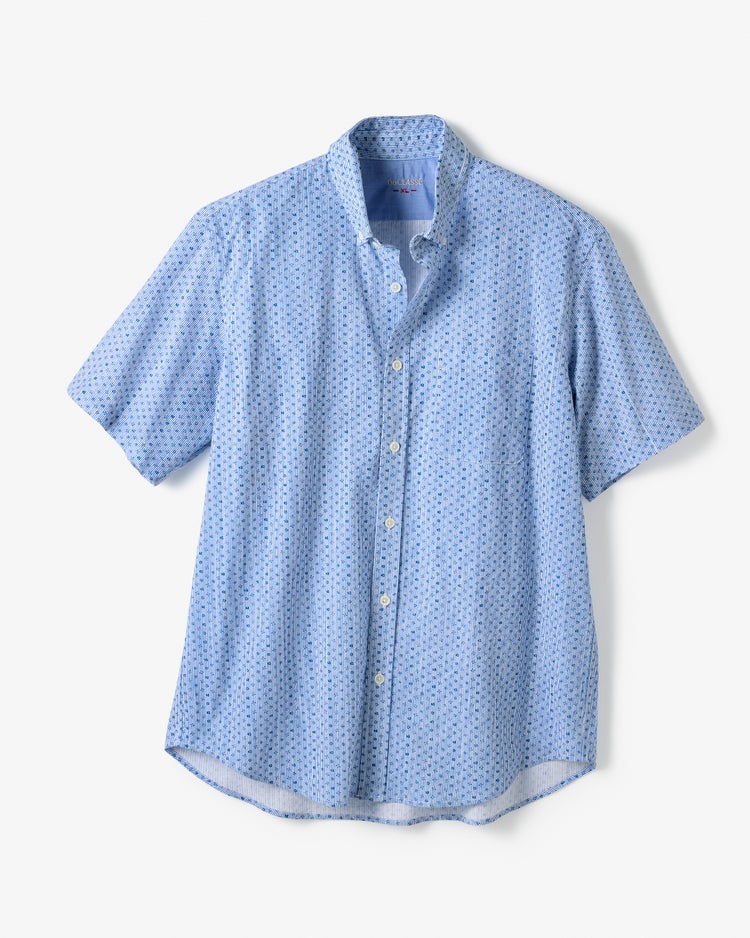 ライトコットンシアサッカーシャツ半袖 詳細画像 プチ&times;ストライプ 1