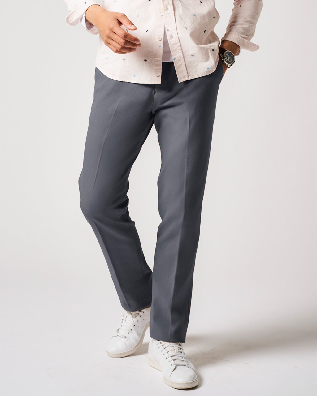 縦横ライトテクスチャー・テーパード・ノータック/40代50代からの