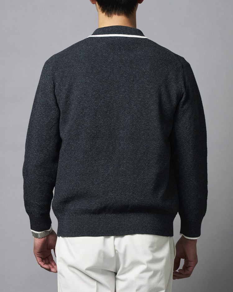 インディゴ調ボタンフロントカーディガン 詳細画像 ネイビー 4