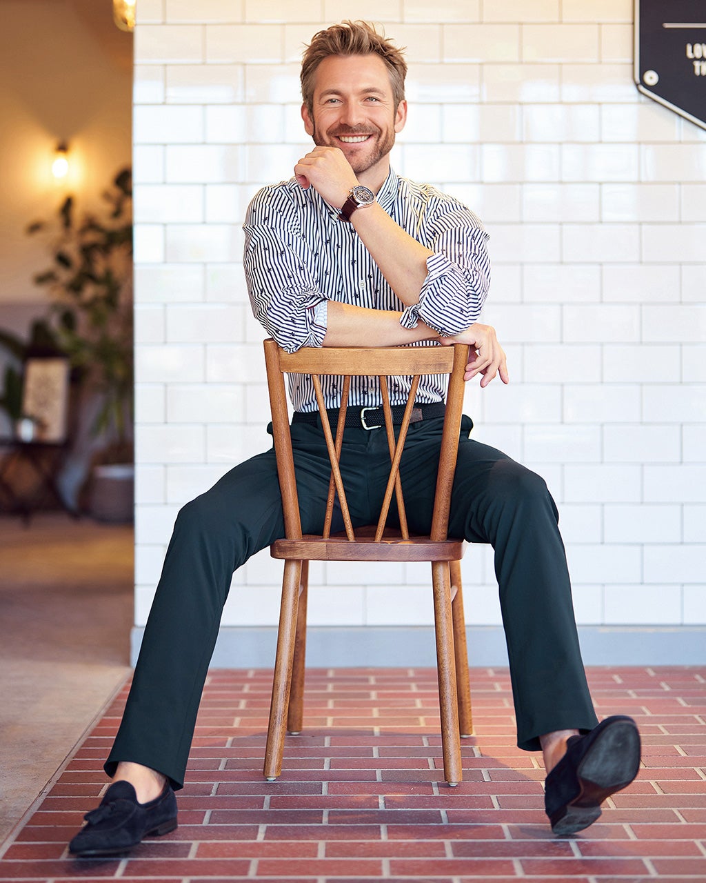 ジャージ楽スラックス・テーパード・ノータック/40代50代からの