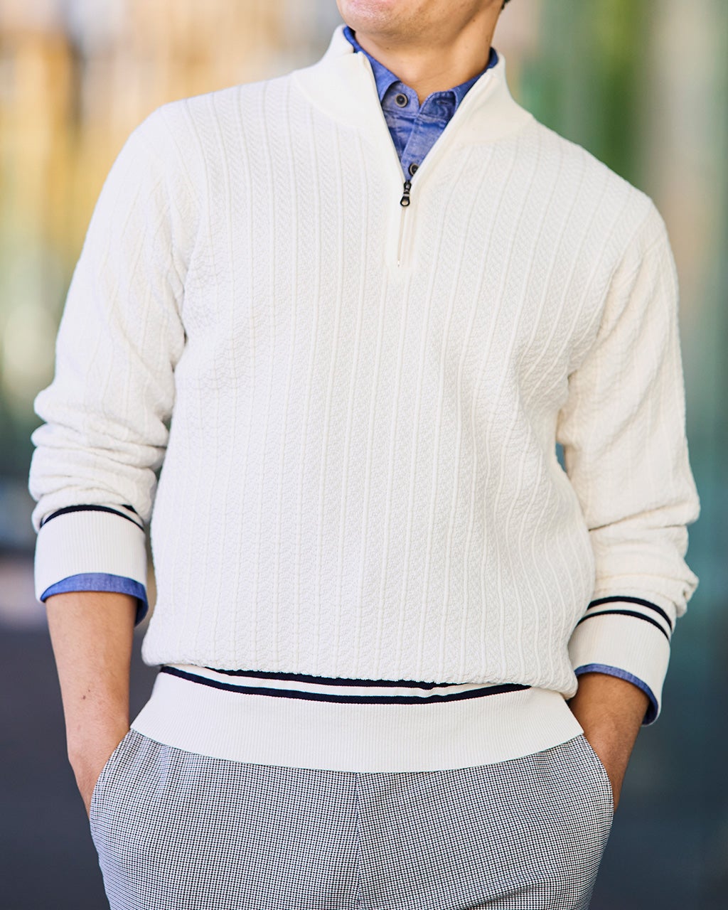 ハイツイストジャガードハーフジップ/DoCLASSE