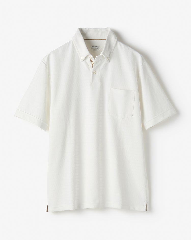 吸汗速乾ジャガードボーダーサラッとポロ 半袖 詳細画像 オフホワイト 6