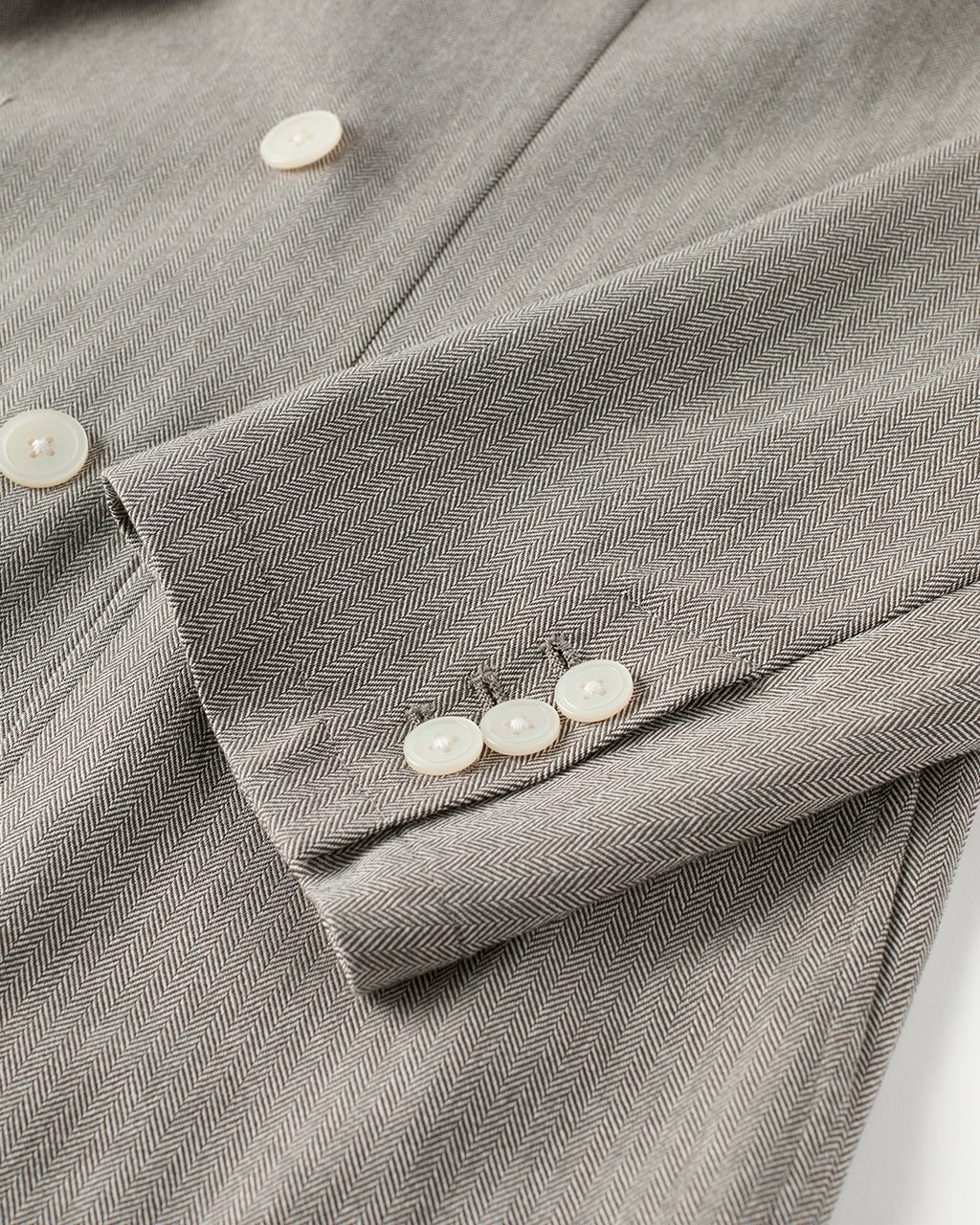 新品ヘリンボーンダブルジャケット ストレッチ・艶ヘリンボーンジャケット／ダブル/40代50代からの