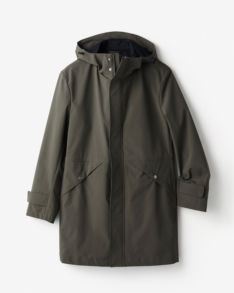 防風撥水ストレッチ・モダンミリタリーコート 詳細画像 カーキ 8